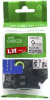 LM Tapes - Compatible with Brother PT-D210 3/8" (9mm 0.35 Laminated) Black on Silver Compatible TZe P-Touch Tape for ptouch Model PTD210 Label Maker with Great Tape Guide Included