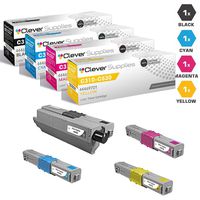 CS Compatible Toner Cartridge Replacement for for Okidata C330 44469801 Black 44469703 Cyan 44469701 Yellow 44469702 Magenta C17 C310dn C310 C330 C331dn C531 C330dn C530 C531d MC562 4 Color Set.