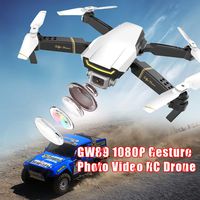 Leslaur Global Drone GW89 RC Drone with Camera 1080P WiFi FPV Gesture Photo Video Altitude Hold Foldable RC Quadcopter with 2 Battery