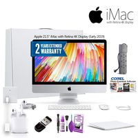 Apple 21.5-Inch iMac with Retina 4K Display MRT32LL/A (2019) with PowerStrip, 2 Year Extended Warranty, 32GB USB Stick, Apple Air Pods, Magic TrackPad 2 Corel Software, USB-C to USB Adapter and More
