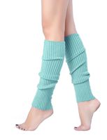 V28 Women Winter 80s Eighty's Warm Leg Warmers Knitted Long Socks (Spa blue)