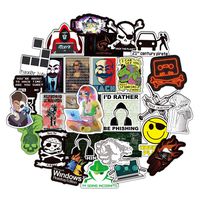 Hacker Stickers Cartoon Laptop Stickers Vinyl Sticker Computer Car Skateboard Motorcycle Bicycle Luggage Guitar Bike Decal 50pcs Pack (Hacker)
