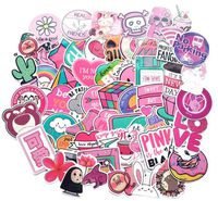 110 Pack Pink Laptop Stickers for Girls Cute Stickers for Laptop Skateboard Luggage, Waterproof Vinyl Stickers Decal Stickers