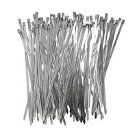 100pcs 304 Stainless Steel Cable Ties Wrap Coated Self Locking Metal Zip Ties (Stainless Steel, 13.8inch)