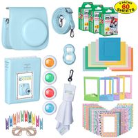 The Ultimate Accessories Kit Bundle for Fujifilm Instax Mini 9 Instant Film Camera | Includes Leather Camera Case + 60 Sheets of Instant Film + Photo Album + Frames + Close-Up Selfie Lenses + More