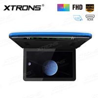 XTRONS 1920x1080 13.3 inch Resolution FHD Screen Car Roof Monitor Flip Down Overhead Multimedia Car Ceiling Over Head Video Display with USB SD HDMI Port Transmitter