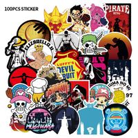 Bowinr One Piece Car Stickers, Anime Vinyl Waterproof Bumper Sticker for Phone, MacBook, Laptop, Car, Lugguage, Skateboard and More (100'pcs)