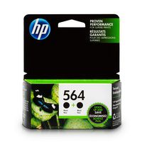 HP 564 Original Black Ink 250 Page Standard Yield Ink Cartridge 2-Pack for Select HP Deskjet, Officejet, Photosmart Printers, and More (Non-Retail Packaging)