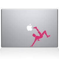 The Decal Guru Soccer Bicycle Kick MacBook Decal Vinyl Sticker - 11" MacBook Air - Pink (1178-MAC-11A-BG)