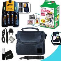 Complete ACCESSORIES KIT for Fujifilm Instax Mini 90 Neo Classic, Mini 90 Black, Mini 90 Brown w/ 20 Instax Film + Custom Case + 4AA Batteries (3100mAh) + AC/DC Quick Charger w/ Car Adapter + MORE