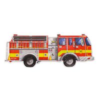 Melissa & Doug Giant Fire Truck Floor Puzzle (Easy-Clean Surface, Promotes Hand-Eye Coordination, 24 Pieces, 48" L x 18" W, Great Gift for Girls and Boys - Best for 3, 4, 5, and 6 Year Olds)