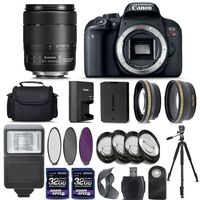 Canon EOS Rebel T7i Digital SLR Camera + 18-135mm is USM Lens + 2X 32GB + 67mm Telephoto + Filters + Flash + Case + Tripod - International Version (No Warranty)