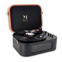Record Player Bluetooth, MPK Turntable Record Player with 2 Built-in Stereo Speaker, Turntable 2-Speed Vinyl Record Player , for 7/10/12inch Vinyl Records, Equipped RCA, Suitcase Design（Black）