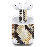 Glossy Laminated Vinyl Skin for Air pods| Bubble Free Premium Sticker| Leather Sticker for Air pods |Air pods Protecting Skin | Easy Installation|(Snake)