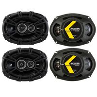 4 Kicker 43DSC69304 D-Series 6x9 140 Watt 3-Way Car Audio Coaxial Speakers