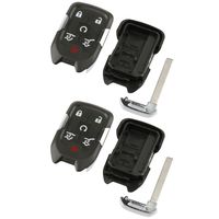 Case Shell Smart Key Fob Keyless Entry Remote fits 2014 2015 2016 2017 Chevy Tahoe Suburban / GMC Yukon (HYQ1AA), Set of 2