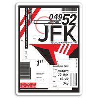 2 x 10cm JFK Airport Vinyl Stickers - New York USA Sticker Laptop Luggage #17161 (10cm Tall)