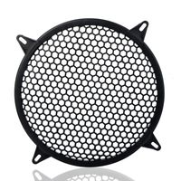 MeiBoAll Auto Speaker Parts Car Audio Sub Woofer Grille with 4 Screws 4 Mounting Brackets Black Waffle Grill Cover Guard Protector Grille 1 Pcs 6 Inch