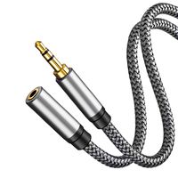 Audio Extension Cable,Audio Auxiliary Stereo Extension Audio Cable 3.5mm Stereo Jack Male to Female, Stereo Jack Cord for Phones, Headphones, Speakers, Tablets, MP3 Players and More (40Ft/12M, Silver)