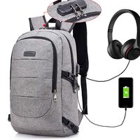 Laptop Backpack for Men, Business Anti Theft Waterproof Travel Backpack for Men with USB Charging Port & Headphone Interface for College Student,Fits Under 17 Inch Laptop Notebook (Grey)