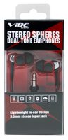 DGL VS-926-RED Stereo Spheres Dual- Tone Earphones, Red