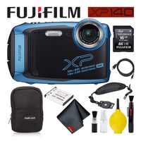 Fujifilm FinePix XP140 Waterproof Digital Camera 600020656 (Sky Blue) Best Value Accessory Bundle Includes Professional Cleaning Kit, Soft Carrying Case, and Much More