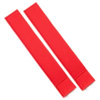 24" x 4" Rubber Bar Top Spill Mat | Professional Bartender's Essential Non-Slip Drink Cocktail Mixing Service Mat for Industrial and Home Kitchen Counters (Red, 2)