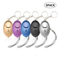 Personal Security Alarm Keychain 5 Pack 140dB Self Defense Electronic Device with LED Light for Women, Kids, Girls, Students and Elders (5 Colors)