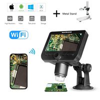 1000X LCD Digital Microscope, Bysameyee WiFi Wireless 4.3 Inch 1080P Magnifier Zoom Camera with 8 LED Lights Rechargeable Battery for Coins Collection Repairing Soldering (LCD Digital Microscope)