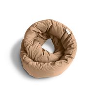 Huzi Infinity Pillow - Versatile Soft Neck Support Scarf Travel Pillow for Sleep in Flight, Airplane (Tan)