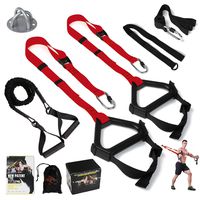 MOULYAN Bodyweight Resistance Training Straps Complete Home Gym Fitness Trainer kit for Full-Body Workout Easy Setup Gym Home Outdoors