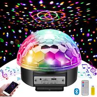 MOSFiATA Disco Ball Party Lights Bluetooth Speaker, 7 Inch 2 Bass Speaker 9 Colors Light 4 Modes TF Card MP3 Player Sound Activated LED DJ Stage Strobe Lamp with Remote Control for Wedding Party