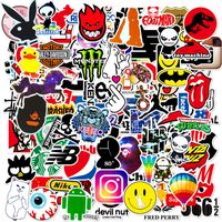 100PCS Fashion Brand Stickers for Laptop,Mackbook,Funny Cool Aesthetic Hypebeast Stickers Decals Pack for Car,Motorcycle,Skateboard,Bikes,Travel case,Snowboard,Trucks,Van,Luggage,Tool Box[Waterproof