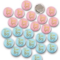 Gender Reveal Button Pins 50 Pcs, Team Boy Girl Button Pins Baby Shower Pinkback Button Pin for Baby Shower Party Favors Gender Reveal Party Supplies.