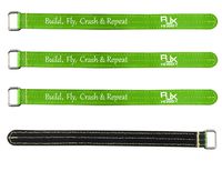 RJXHOBBY 4 PACK 250x20mm Non-Slip Silicone Battery Straps Steel buckle for FPV Quadcopter Drone Green