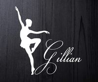 Custom Dance Decal Sticker Personalized Ballet Dancer Name for Car Window Laptop Large Water Bottle Sticker - Choose Size & Color (Vinyl Sticker)