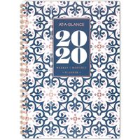 AT-A-GLANCE 2020 Weekly & Monthly Planner, 5-1/2" x 8-1/2", Small, Badge Geo (5282G-200)