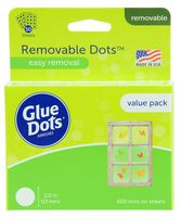 Glue Dots Removable Dots Value Pack Sheets, 1/2 Inch, Clear, Pack of 600