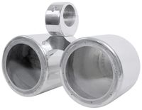 Rockville DMAC65S Dual Wakeboard Tower Speaker Enclosure Polished Silver 6.5" Aluminum