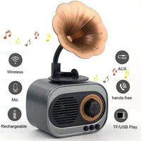 BGJOY Bluetooth Speaker, Portable Wireless Speakers HD Sound, Retro Toggle Switch Knob, Built-in Mic for Phone/Andriod/PC/Laptop Support USB/TF Card/AUX, Retro Bluetooth Speaker for Home Family Party