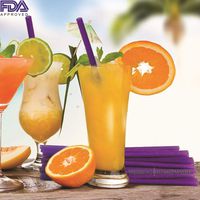 TUBICO eco friendly straws were made from rice, Organic commitment healthier than plastic/silicone. 150-170 straws/box/1kg (Purple)