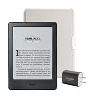 Kindle Essentials Bundle including Kindle 6" E-Reader (Previous Generation - 8th), Black with Special Offers, Amazon Cover for Kindle - White, and Power Adapter