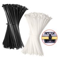 Cable zip ties 8 Inch -[ BULK 1000 PACK ]- Nylon wire ties Adjustable Durable Self locking 50 LB for Electronics Organization,Small Tie wraps Black White,Free Cable Mount