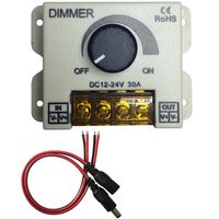 Kabenjee DC 12~24V PWM Dimmer Switch Knob ON/OFF Switch with White Flame-Retardant Plastic Shell,Full Range 0~100% Dimmer,Max 30A/720W for LED Strip Lights,Christmas LED Decoration(Style-C)
