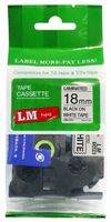 LM Tapes - Premium 3/4" (18mm) Black on White Compatible TZe P-touch Tape for Brother PT-1830, PT1830 Label Maker with FREE Tape Guide Included