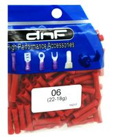 DNF 100 Pack Copper Butt Connectors Red Vinyl Insulated PVC 22-18 Gauge