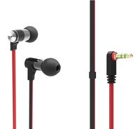 BSX Audio Basix Earphones, Black and Red