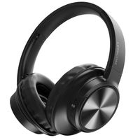 Bluetooth Headphones, Letscom Wireless Headphones Over Ear with Hi-Fi Sound Mic Deep Bass, 3 EQ Sound Modes, 45H Playtime for Travel Work TV PC Cellphone - Black