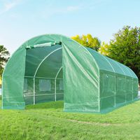 Quictent 2 Doors 20 Stakes Heavy Duty 20 x 10 x 6.6 ft Portable Greenhouse Large Walk-in Green Garden Hot House + 2 Doors Flow-Through Ventilation