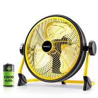 Geek Aire Fan, Battery Operated Floor Fan, 15600mAh Rechargeable Powered High Velocity Portable Fan, Air Circulator Fan with Metal Blade, up to 24h Run Time for Camping Traval Hurricane, 12 Inch